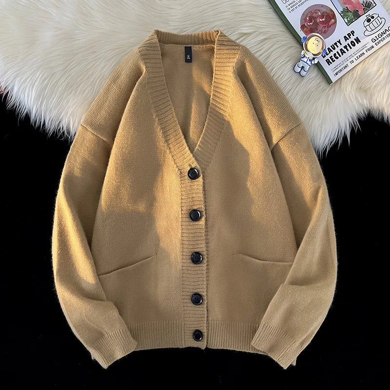 

Autumn Winter New Korean Fashion Trend Versatile Casual Cardigan V-neck Sweater Men's Jacquard Comfortable Breathable Sweater