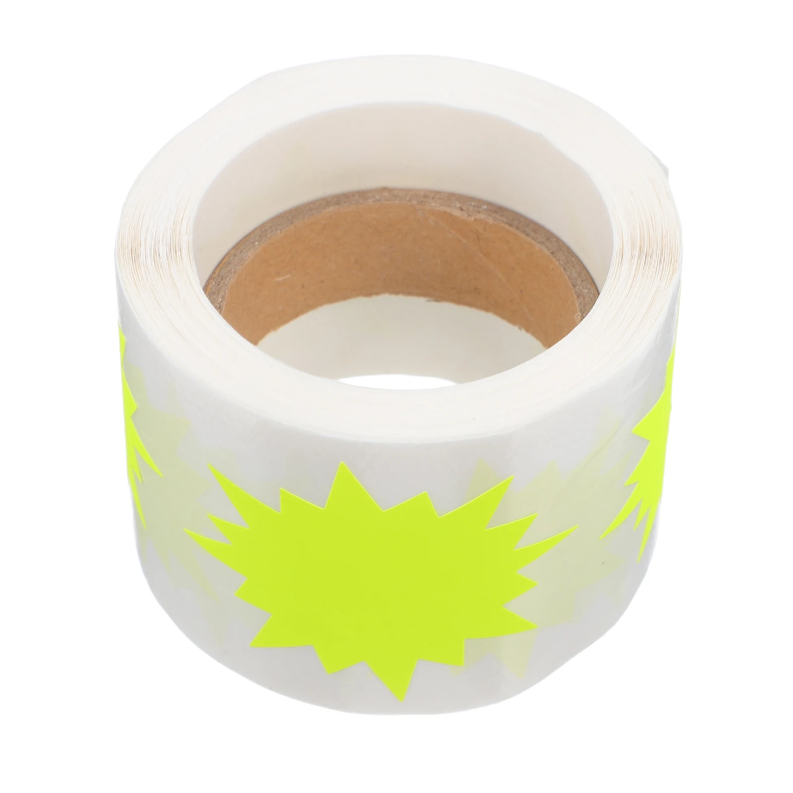 

200pcs Price Tags Color Coded Burst Labels Yellow Self Adhesive Fluorescent Paper Garage Sale Stickers Retail Store Signs