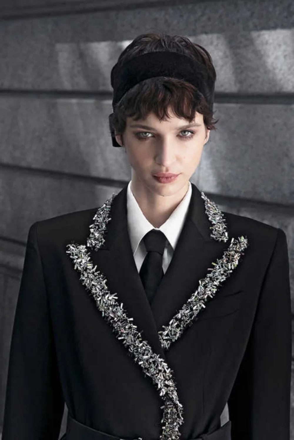 코스프레 여성 블레이저 드레스 맞춤형 라인스톤 비즈 연회 파티 가운 원피스 재킷 여성 비즈니스 코트