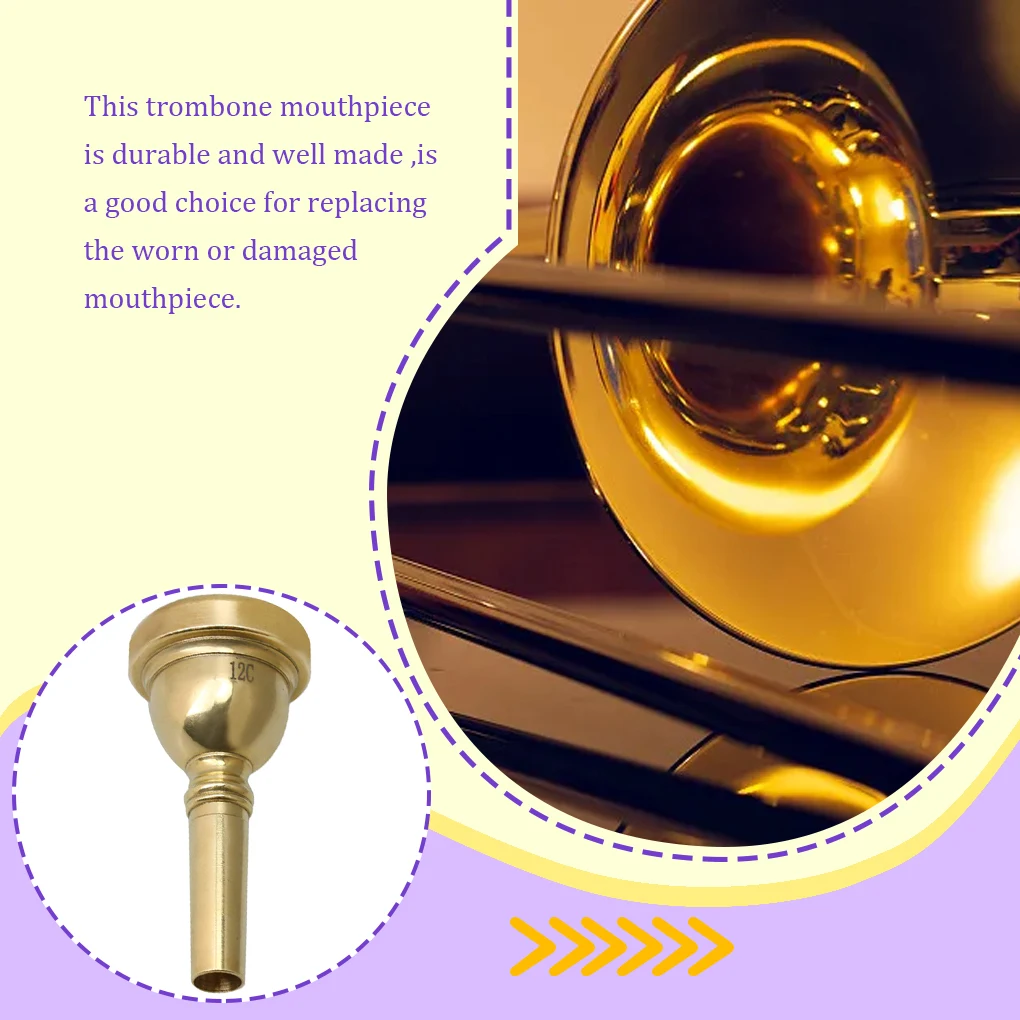 12C Alto Trombone Mouthpiece Copper Alloy Small Shank Trumpet Mouthpiece Music Instrument Tenor Trombone Accessories