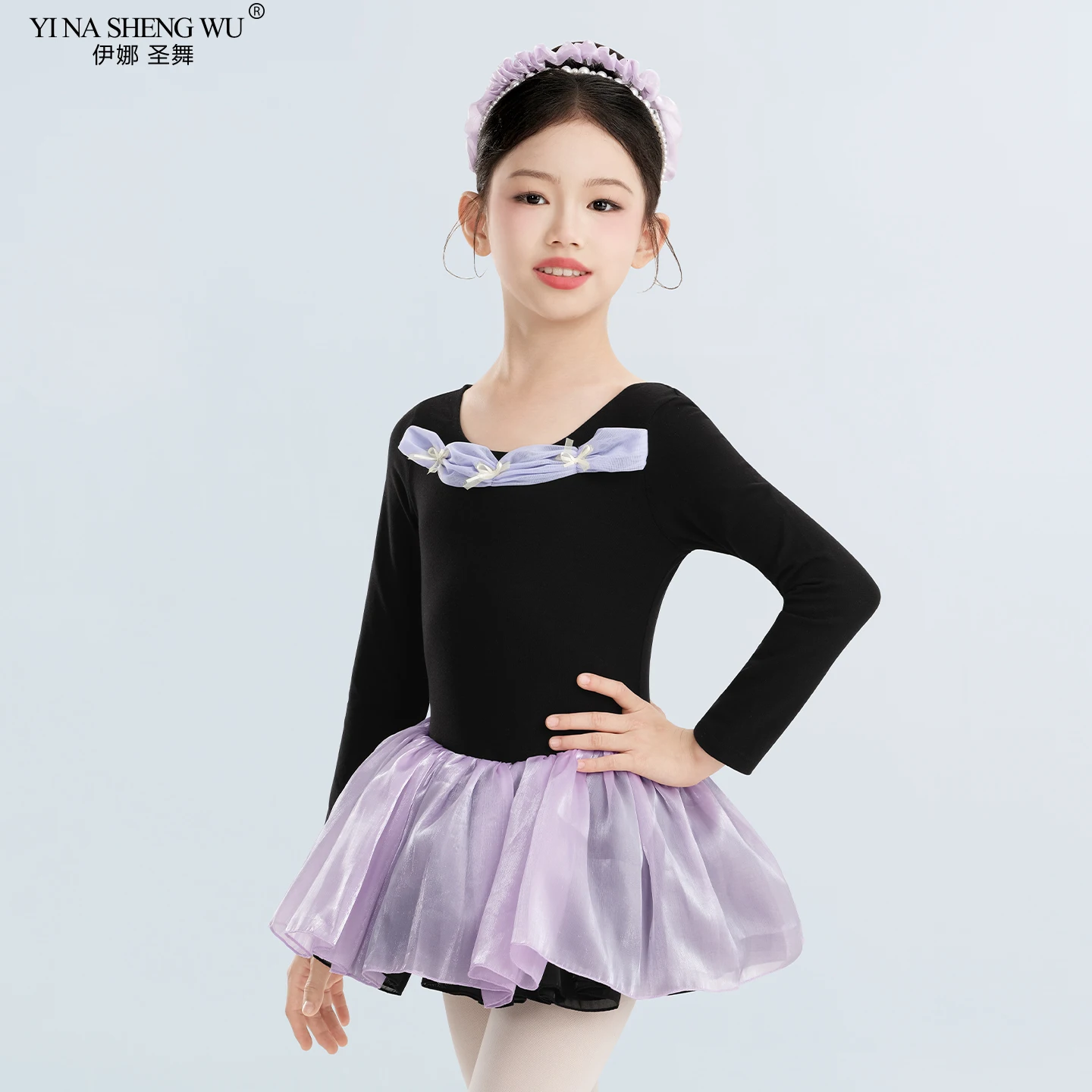 

Балетное платье-пачка для девочек, пышная юбка из органзы с бабочкой, сетчатая юбка с длинными пышными рукавами, детские танцевальные гимнастические купальники, костюмы