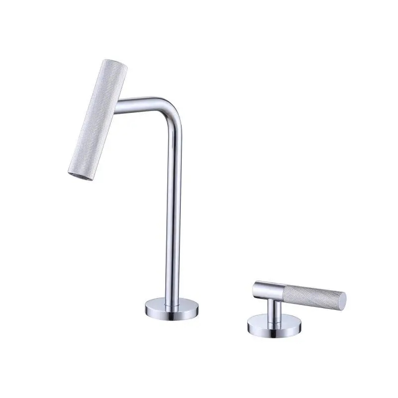 

basin minimalist double hole faucet, single basin bathroom cabinet three hole hot and cold faucet 32076