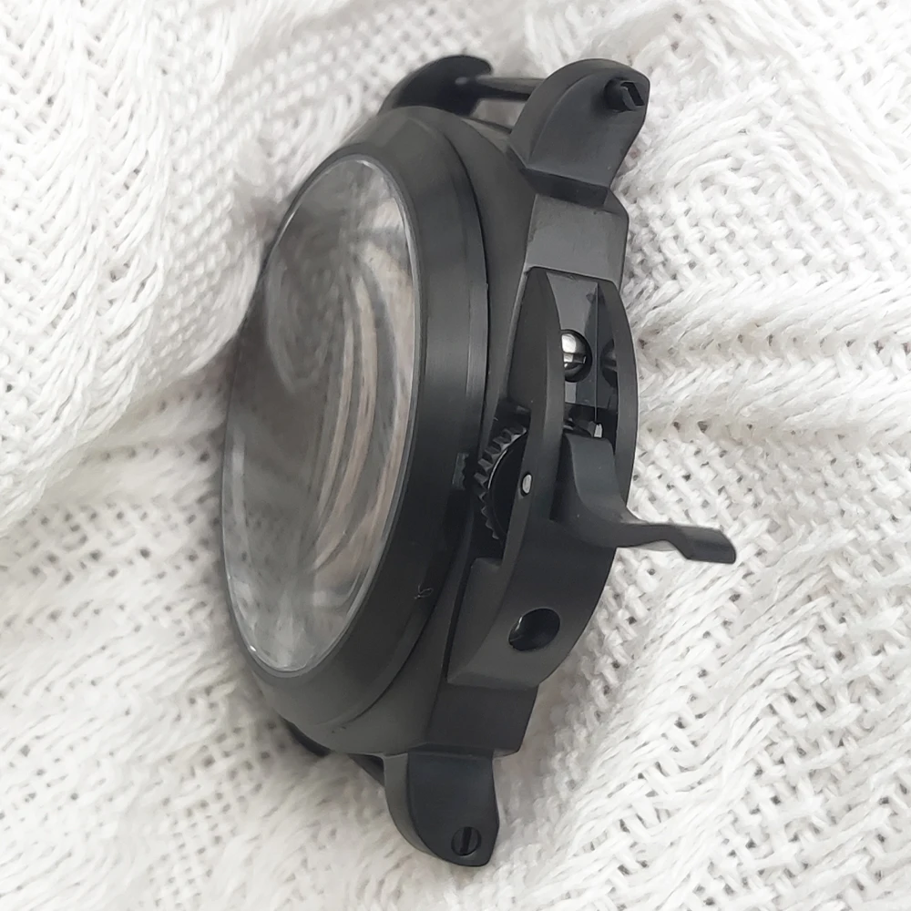 NH35 Cassa per orologio nera 40MM Cassa in cristallo di zaffiro 5ATM Adatto per quadrante NH35 NH36 4R36 calibro 28,5 mm