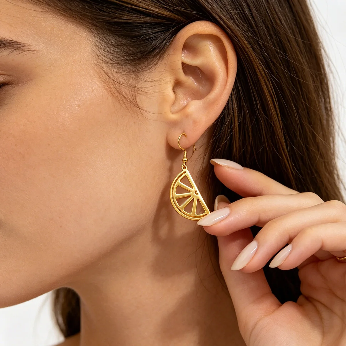 Chandler Summer Day Vacation Style Hollow Lemon Slice Fruit Earrings for Women New Trendy Simulation Fruit Jewelry