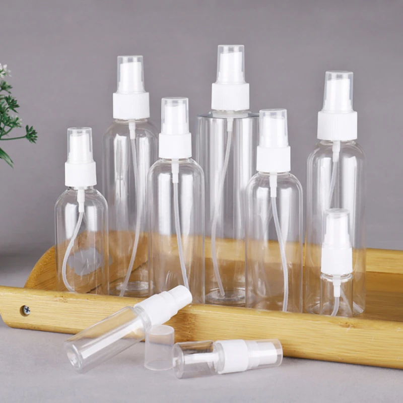 1/2/3PCS Portable Empty Spray Disinfectant Bottles Refillable Bottles Travel Transparent Plastic Perfume Bottle Toxic Free and