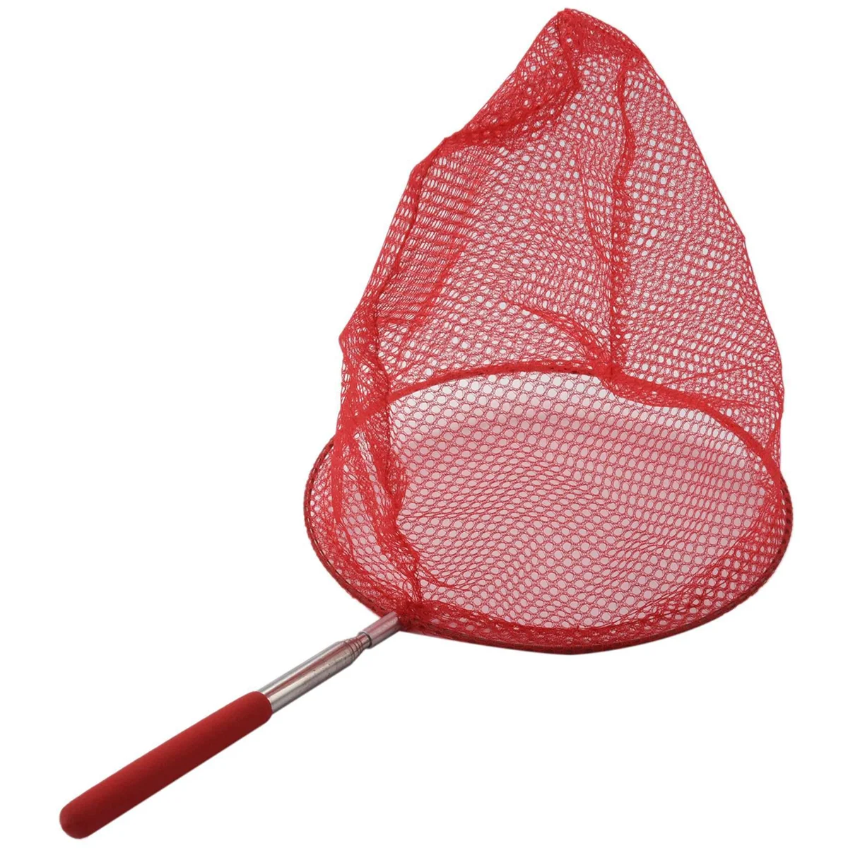 A72Z 3X Outdoor Catching Catching Butterfly Net Fishing Net Bag Stainless Steel Telescopic Fishing Net Tool Red