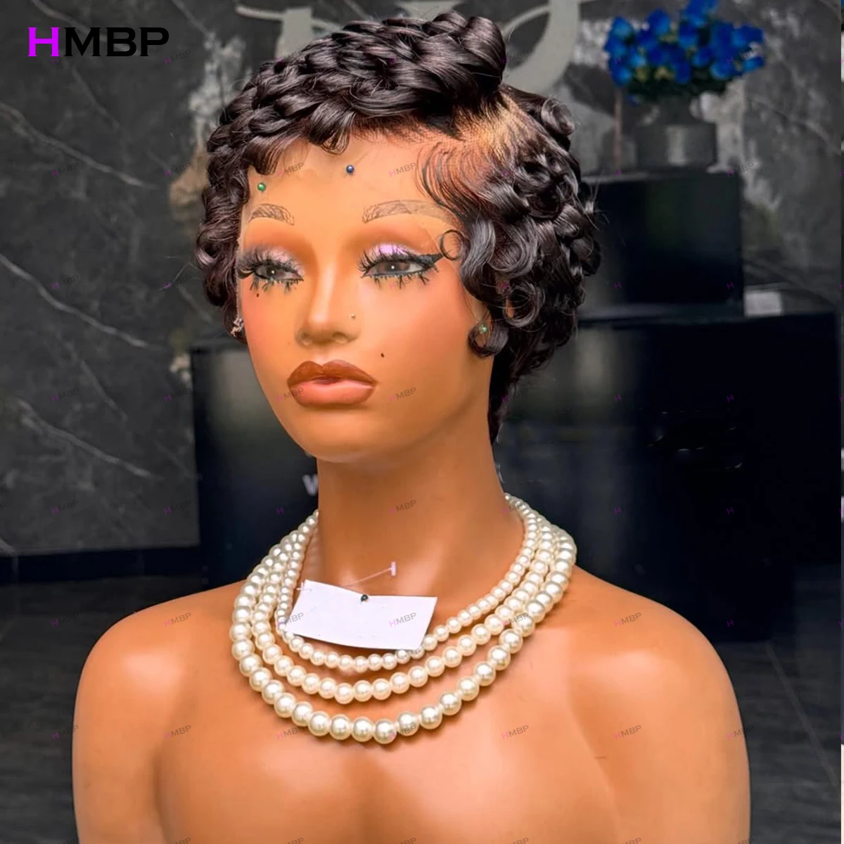 

Short Bob Pixie Cut 13x4 HD Transparent Lace Front Wig Human Hair Ready To Wear Short Layered Pixie Curly Wigs 100% Human Hair