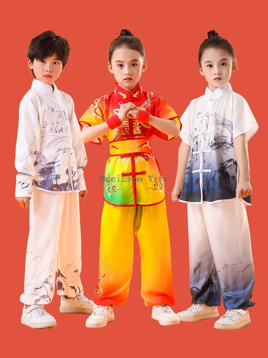 

2024 kids wushu performance garment unisex student team cooperative competition clothing chinese kungfu wing chun boxing clothes