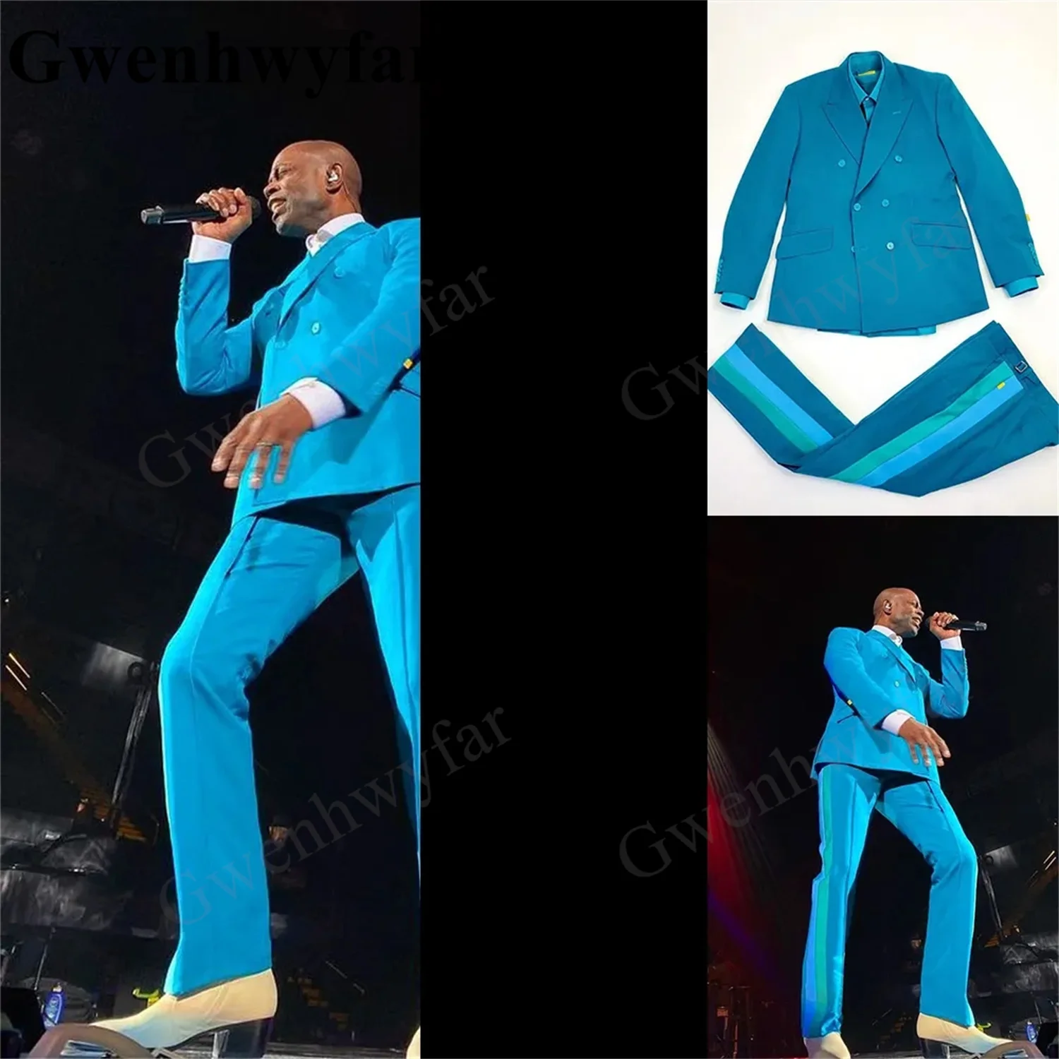 Gwenhwyfar Luxury Men's Suits Tailored 2 Pieces Special Features Of Pants Side Stickers Blazer Pants With Peaked Lapel Wedding