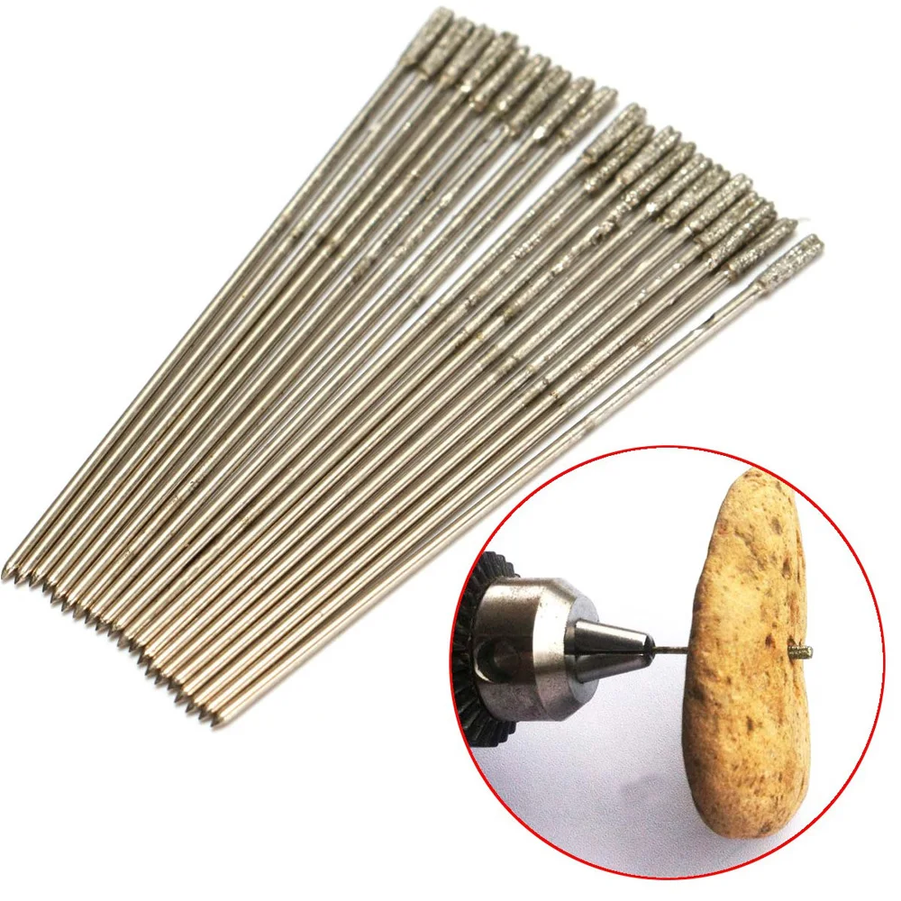 20 pces 1mm mini micro bocados de broca broca da torção do bocado de perfuração da joia ferramentas para brocas de pedra do diamante hss