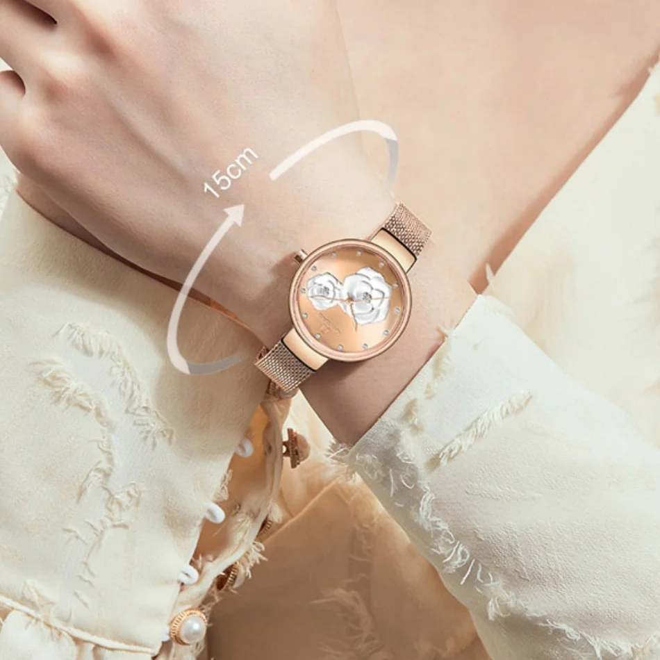 New NAVIFORCE Elegant Fashion Women Watch Mesh Stainless Steel Band Female Bracelet Casual Daily Waterproof Ladies Wristwatch