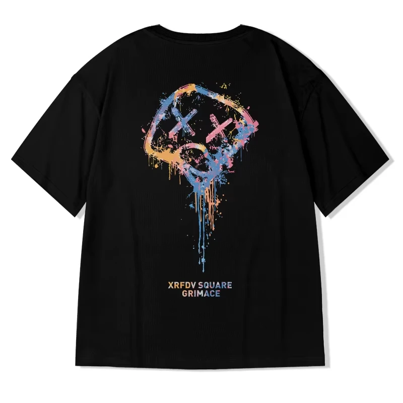 

motorcycle 2025 Men's Trend Classic High Street Europe and America Loose Casual Summer Versatile Couple Cotton T-Shirt