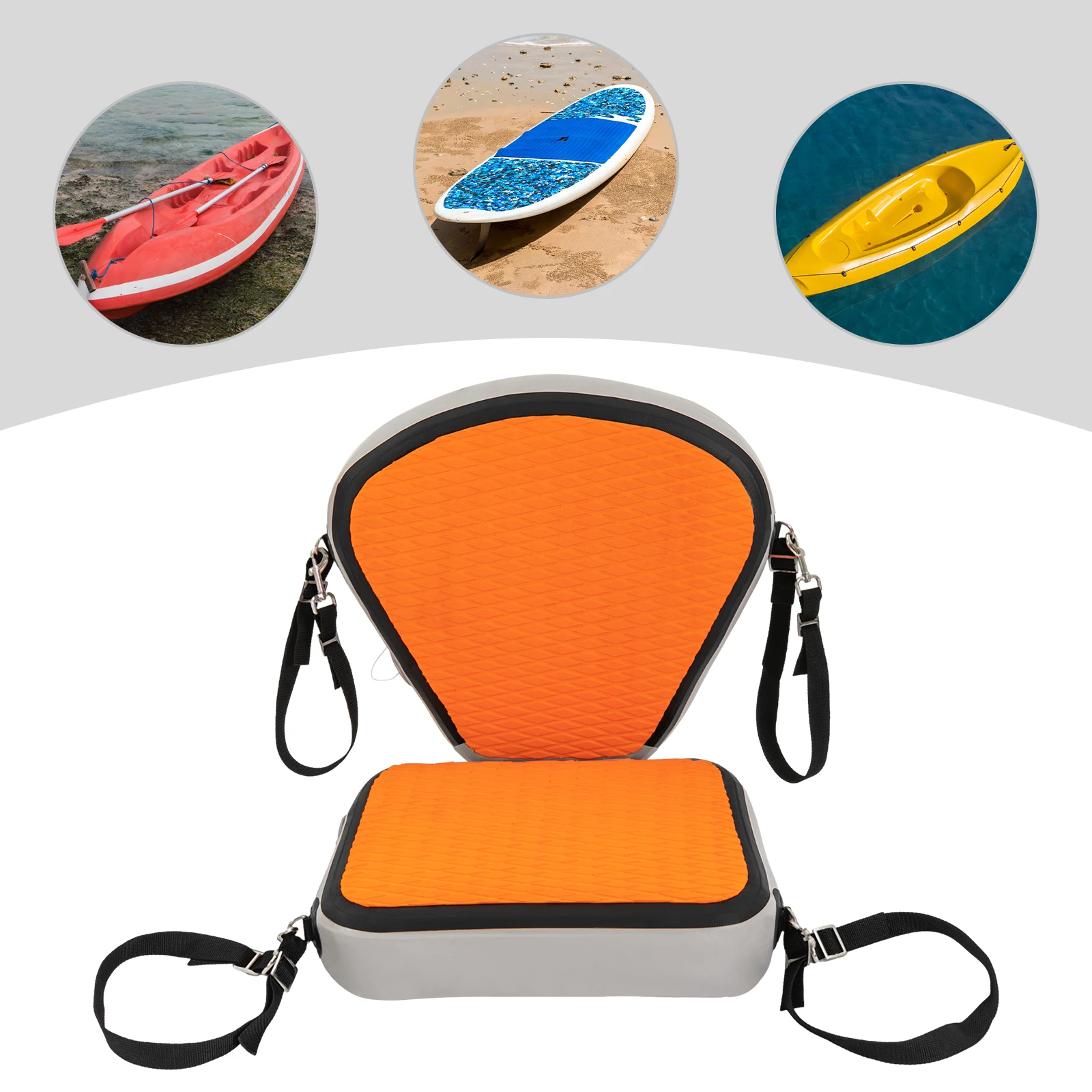 

Orange PVC Adjustable Kayak Seats Surfing Paddle Board EVA Boating Padded Kayak Seat Thicken Seat Cushion for Kayak