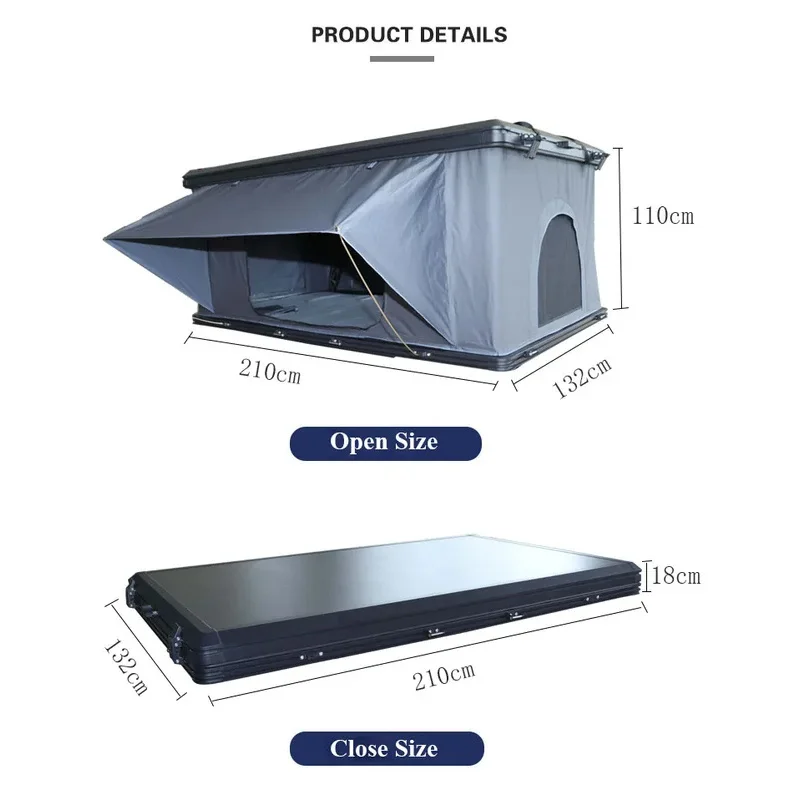 Factory Hot Sale--4 Person Large SUV Car Rooftop Camping Dachzelt With Can Fric And Aluminium Roof Top Tent