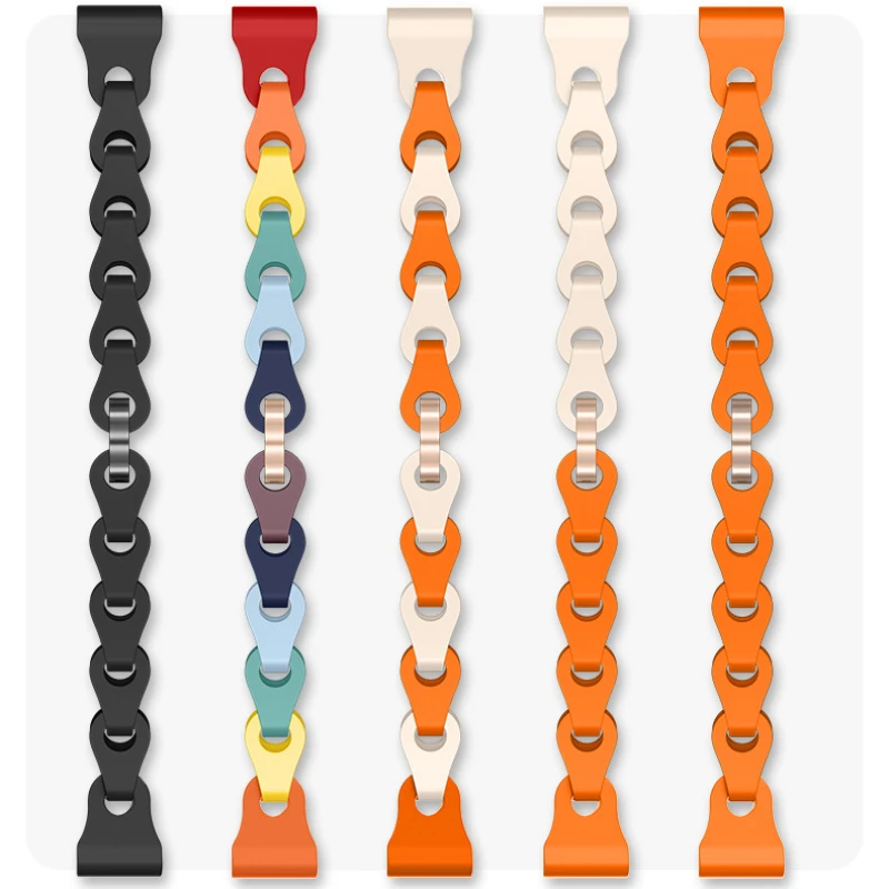 Chain Buckle Silicone Metal Strap for Garmin Lily 2 Bracelet Fashion Replacement Wristband for Garmin Lily2 Watch Accessories