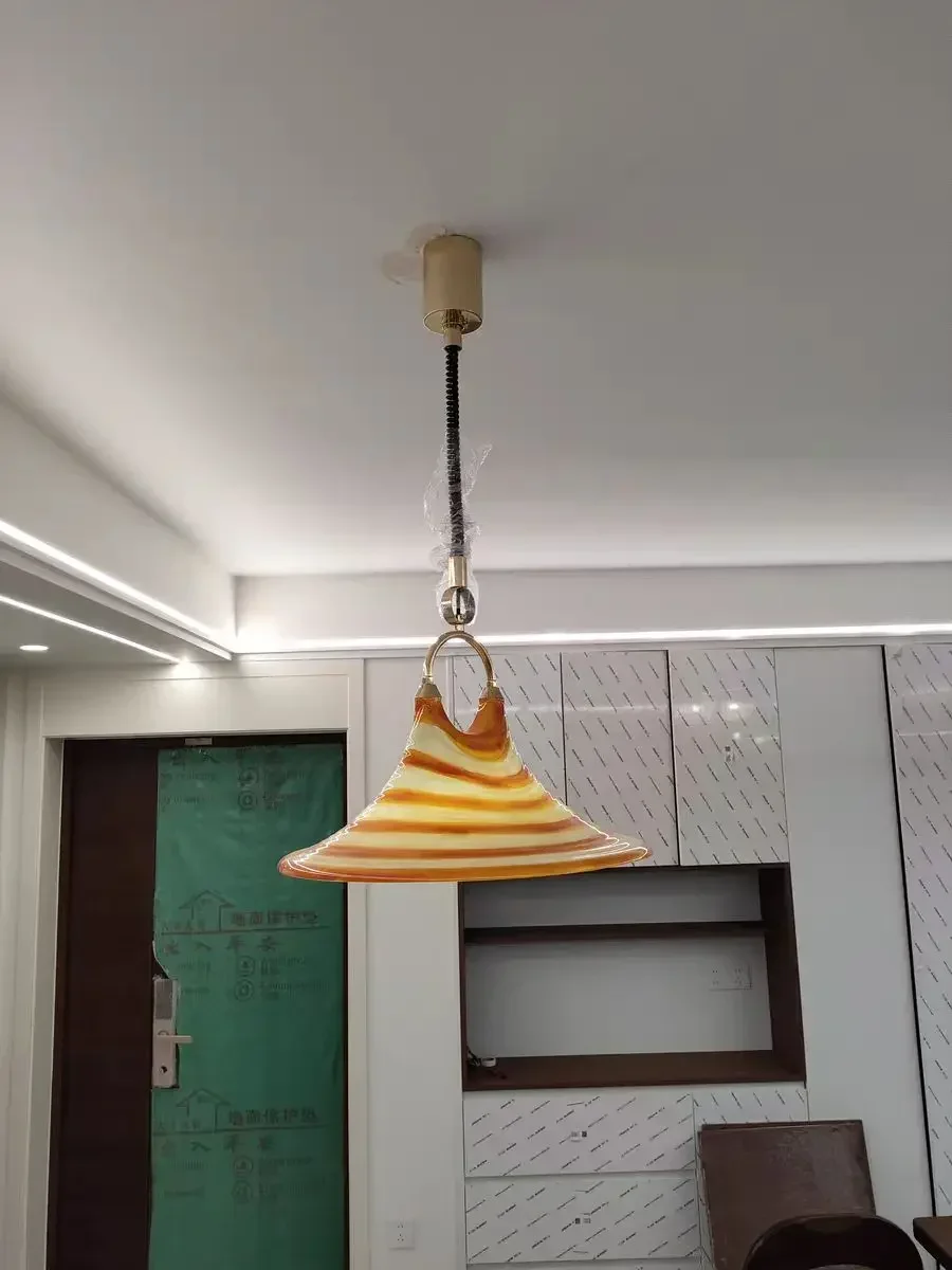 Vintage Swirl Pendelleuchte Nordic Horn LED-Licht einzigartige Designer orange Lampe für Esszimmer Hotel Schlafzimmer Küche Bar Lichter – Detail 12