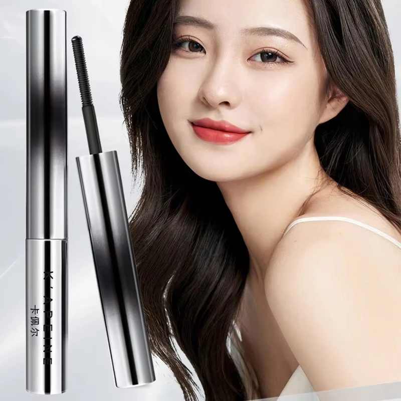 Mascara sottile con tubo d'acciaio piccolo e arricciatura, trucco per occhi impermeabile e a prova di sbavature, mascara marrone nero lungo e naturale a lunga durata