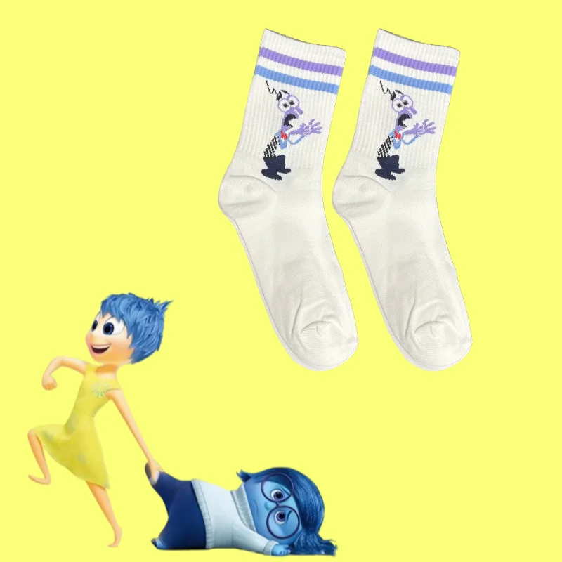 1/5 Pairs Disney's Inside Out Cartoon Character Cute Knee-High Socks Unisex