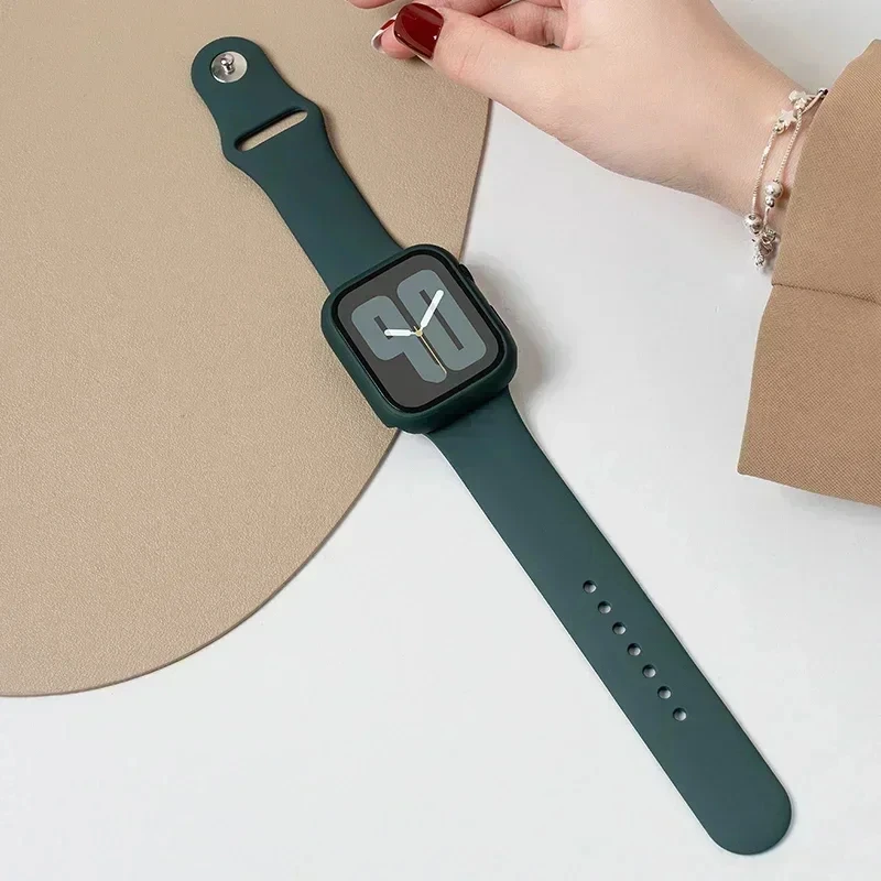 Paquet de 3 boîtiers en verre trempé pour Apple Watch, housse de protection d'écran 9 8 7 6 5 4 3 SE 40MM 41mm 46mm 45mm 10 42mm 38mm, accessoires