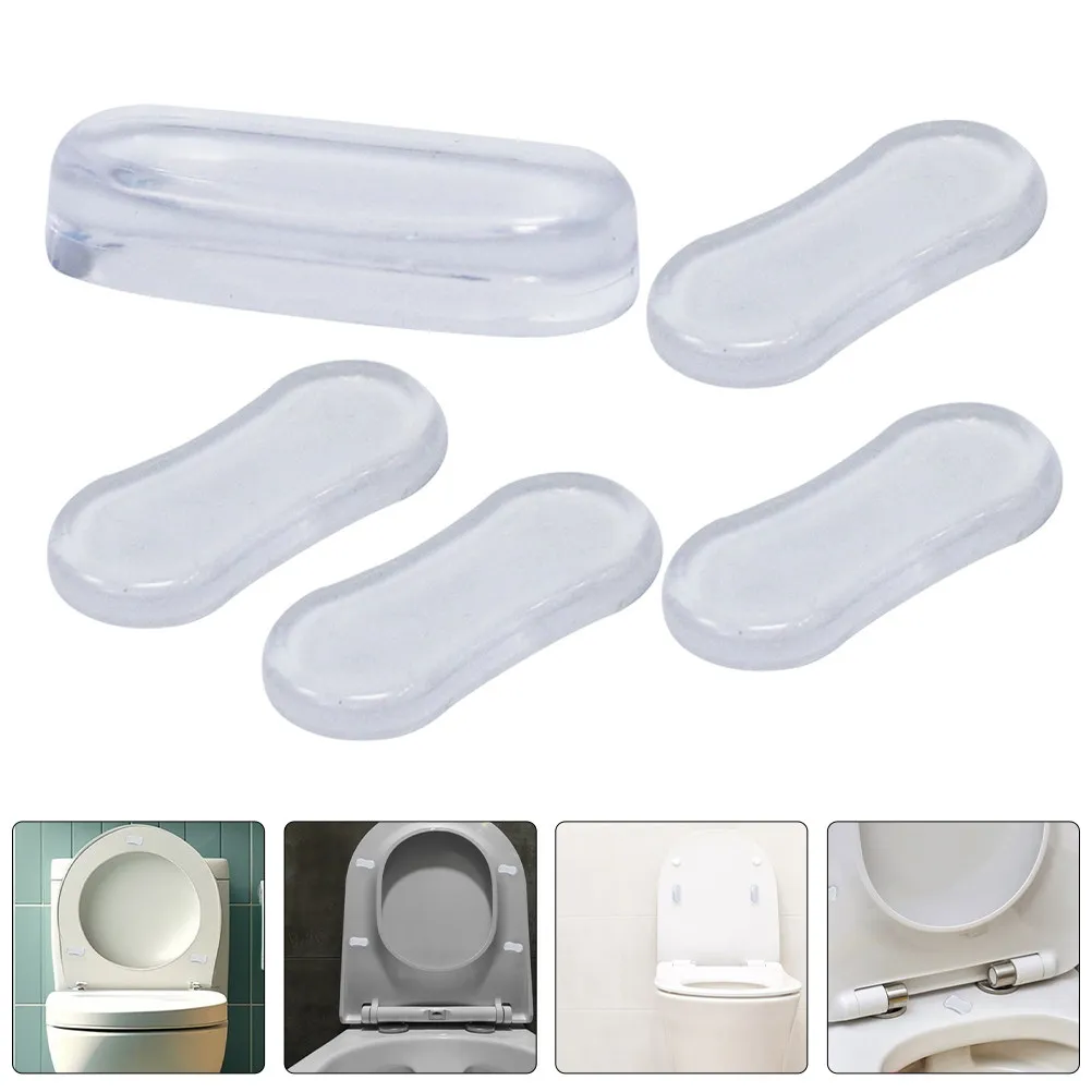20Pcs Toilet Seat Lid Bumper Pads Silicone Adhesive Transparent Cushion for Quiet Closure Waterproof Anti-Slip Noise Reducing