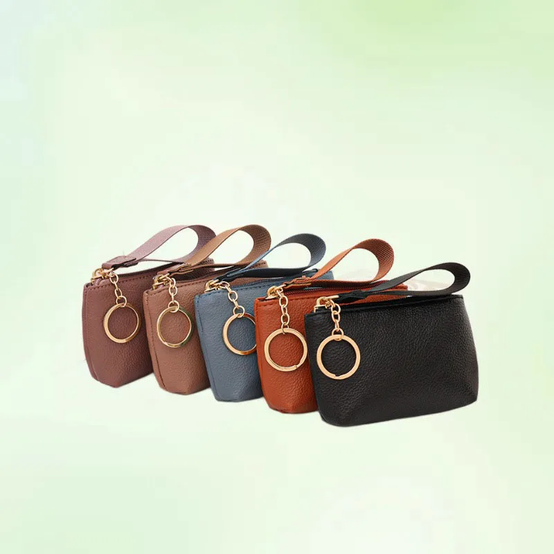Fashionable Coin Purse Litchi Pattern Hanging Rope Bags Mini Bags Versatile Simple Funny Bag Small Wallet Harajuku Handheld Bags