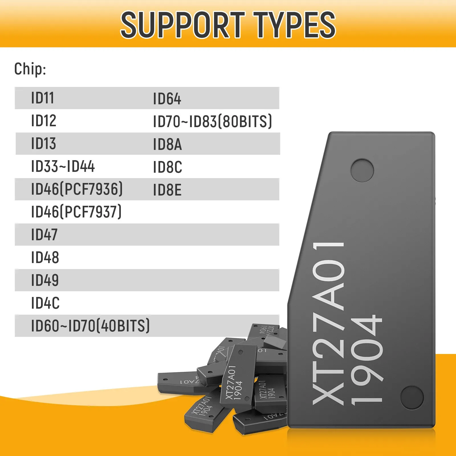 VVDI Super Chip XT27 XT27A Transponder Clone for 4C/4D/4E/43/45/46/47/48/T1/T2/T3/8A/8C/8E/7935 VVDI2 VVDI Max Pro/VVDI Mini Key