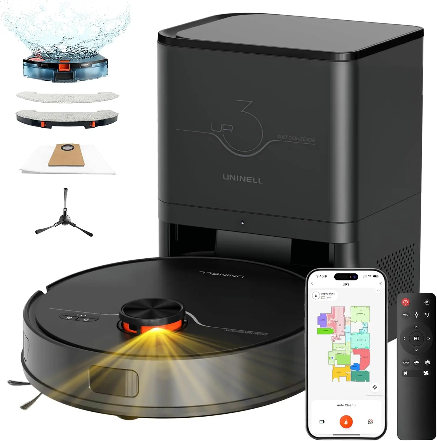 ^For Robot Vacuum and Mop with Self-Emptying Station, 7000Pa Suction for Pet Hair on Carpets, LiDAR Navigation Creates No-Go Zon