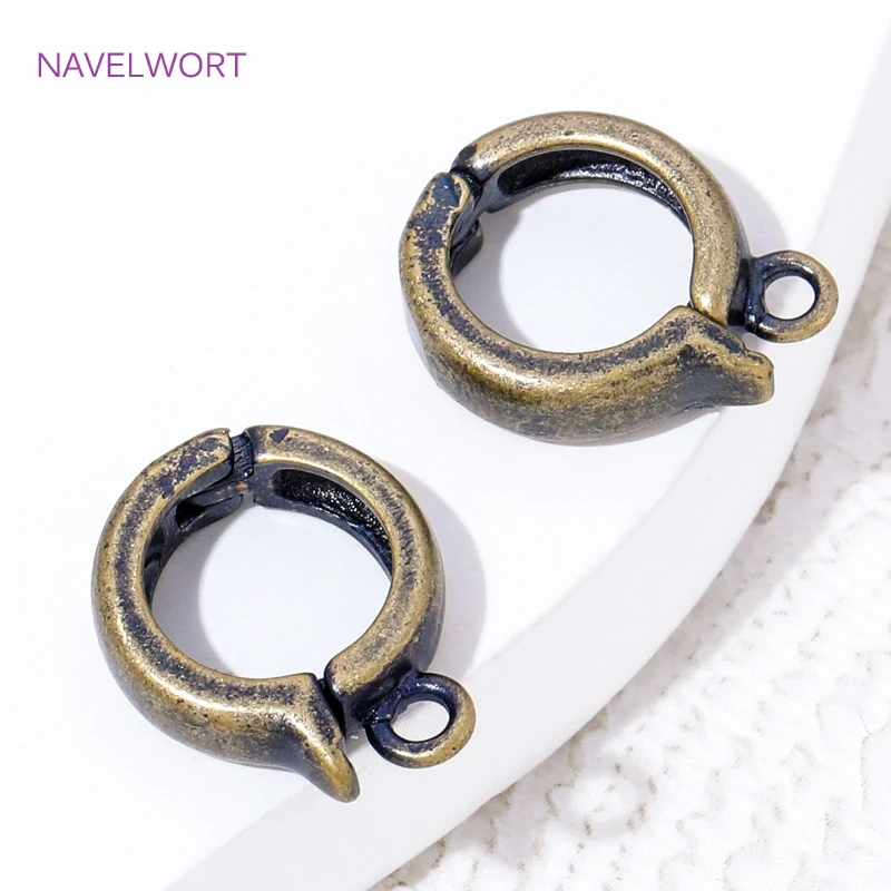 2/4/6 Stück bronzefarbene Scharnier-Halskettenverzierungen, Bailes für Schmuck, Messing-Anhänger-Verschlussverbinder, DIY-Schmuckzubehör