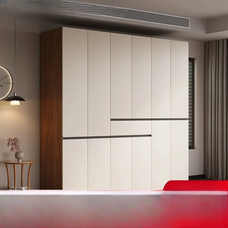 Solid wood wardrobe, modern minimalist bedroom home wardrobe