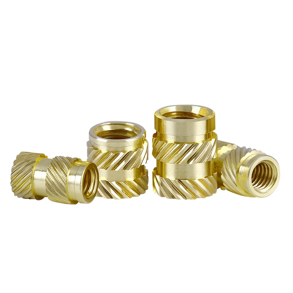 

MEGA 50/100pcs Brass Hot Melt Insert Nuts Heating Molding Nut M3 M4 M5 Double Twill Knurled Injection Copper Thread Inserts