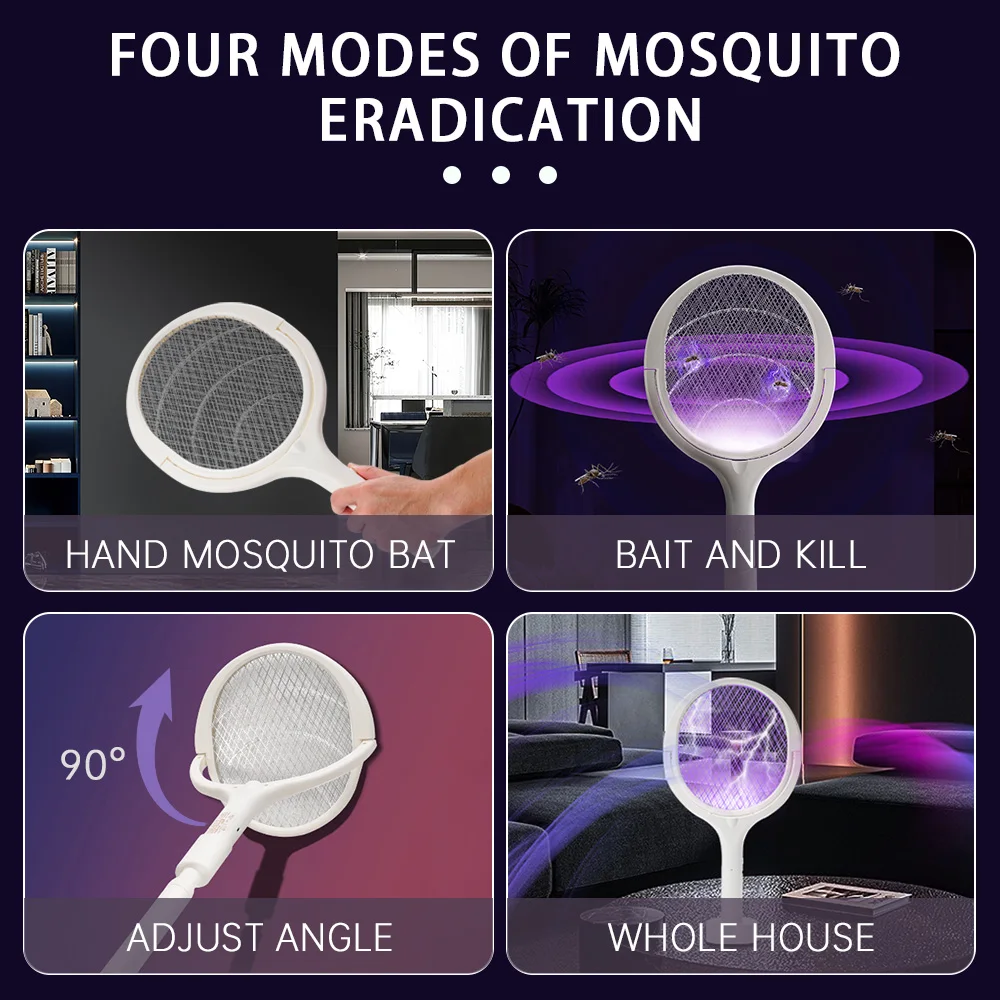 3500V 5in 1 lampa przeciw komarom multifunctional kąt regulowany łapka na owady elektryczny USB akumulator Mosquito Fly Bat Swatter