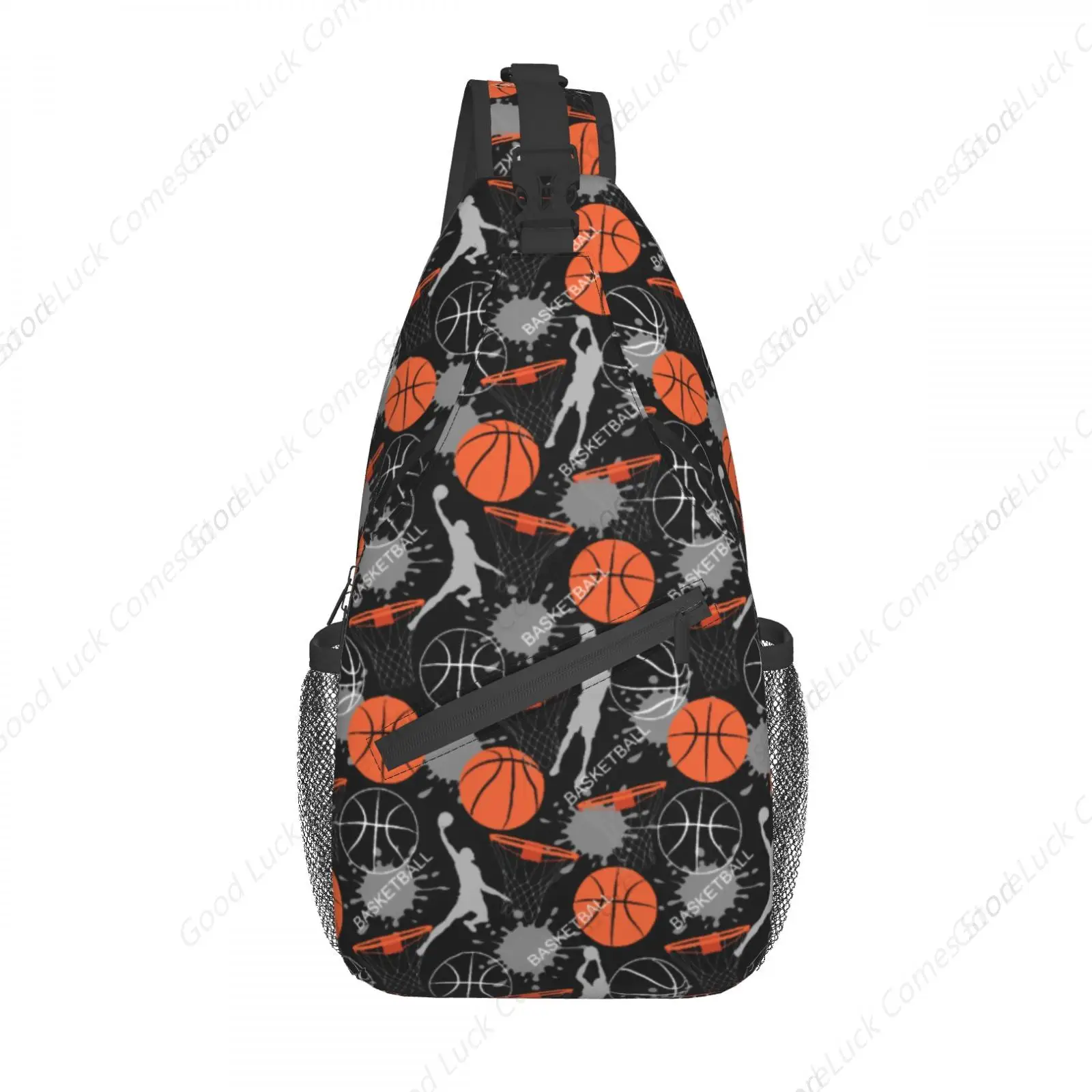 

Basketball Print Crossbody Bags Trendy Sling Backpack Chest Shoulder Bag Gym Cycling Travel Hiking