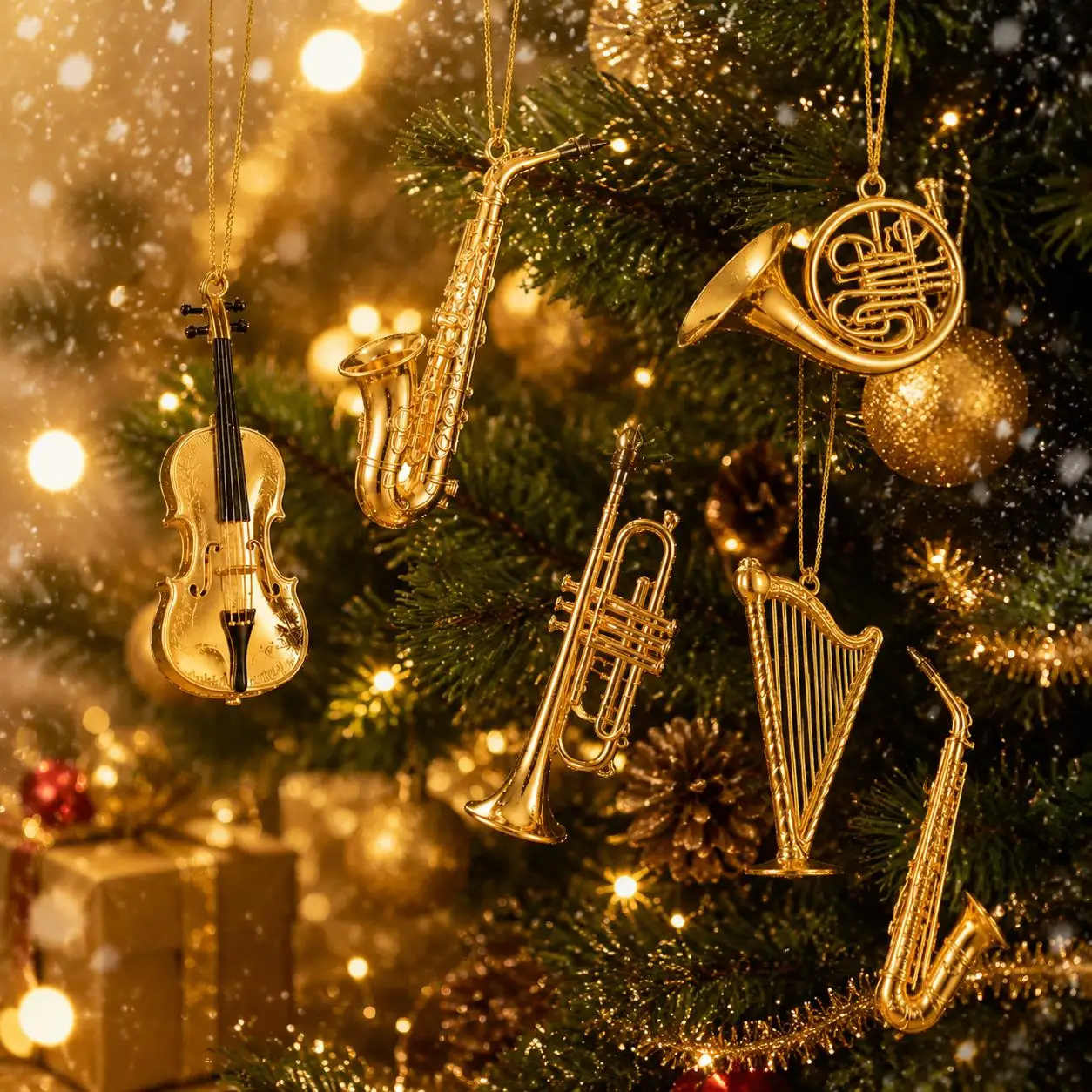 Random Golden Instrument Charms (10/20/50Pcs) – Assorted Tiny Music Themed Party Favors & Goodie Bag Fillers Mini Ornament TMZ