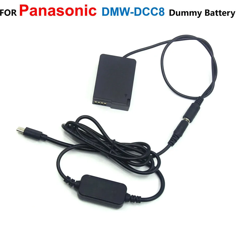 

USB-C PD Power Cable+DCC8 Coupler DMW-BLC12 Fake Battery For Panasonic DMC-FZ1000 FZ2000 FZ200 FZ300 G7 G6 GX8 GH2 GH2K GH2S