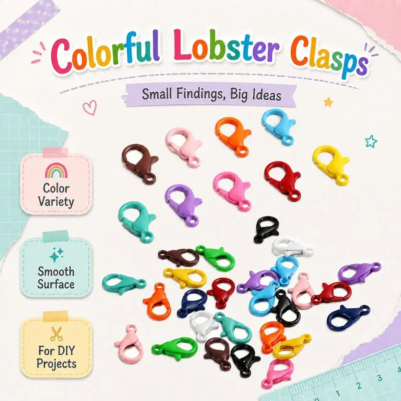 10~100pcs Multicolor Lobster Claw Clasps Set Jewelry Making Supplies Necklace Bracelet DIY Crafts Findings