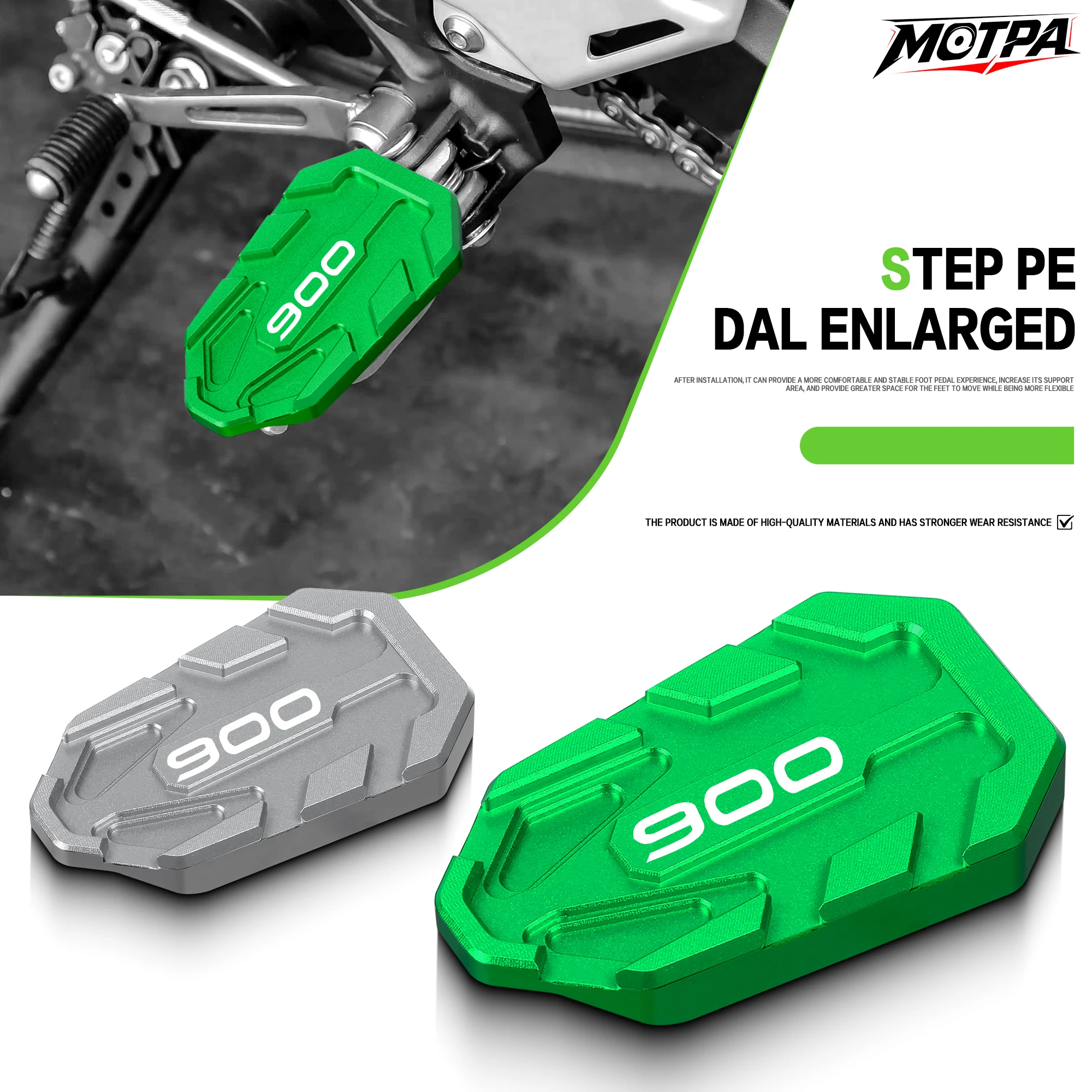For Kawasaki Z650 Z900 SE NINJA 650 H2 SX Versys-X 300 250 Motorcycle Z900 Aluminium Front Footrest Expandable Teeth Pedal Kit