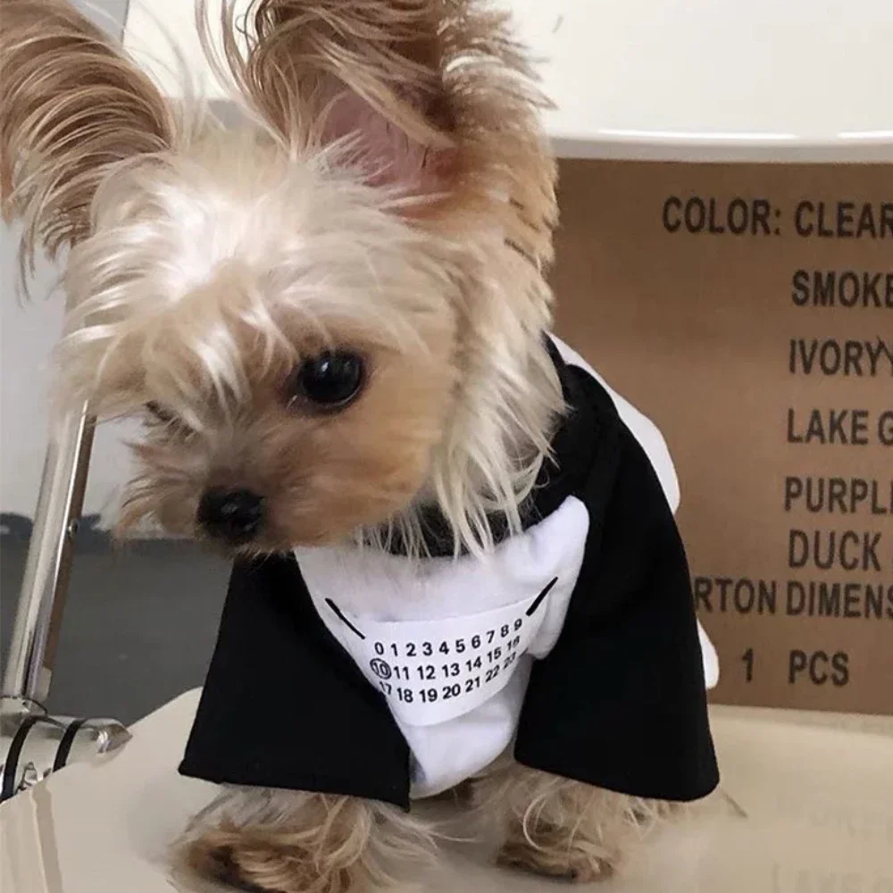 כלב חולצת טריקו מכתב אופנה כלב רך סווטשירט סוודר רך נושם בגדי קיץ אפוד עבור כלבים קטנים פודל מלטזית