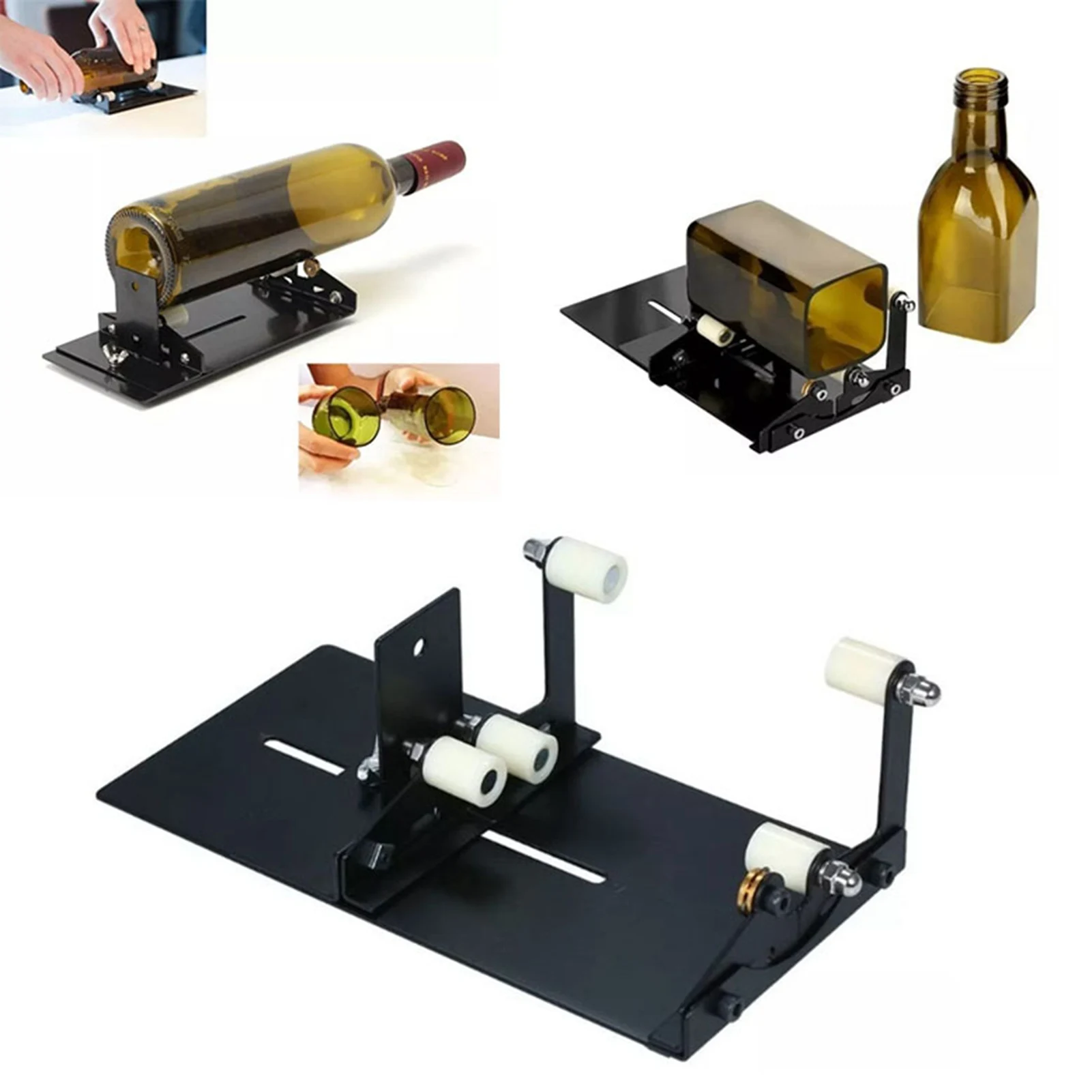 Glass Bottle Cutter Machine Fast Accurate DIY Cutting Tool Kit Stainless Steel Metal Black Glass Bottle Cutter Machine