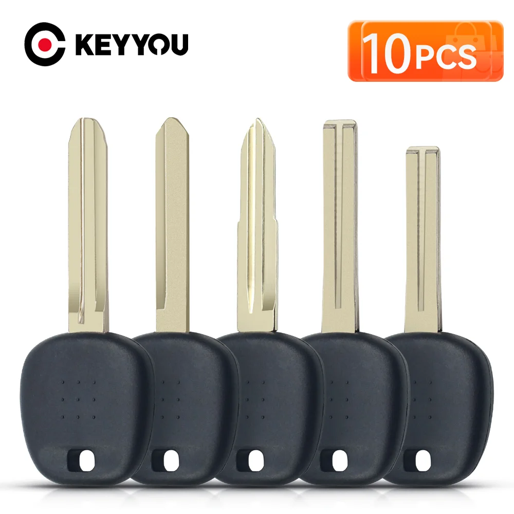 Keyyou 10 peças toy43/toy40/toy47/toy41 lâmina transponder de carro chave escudo para toyota fit lexus sem chip fob case