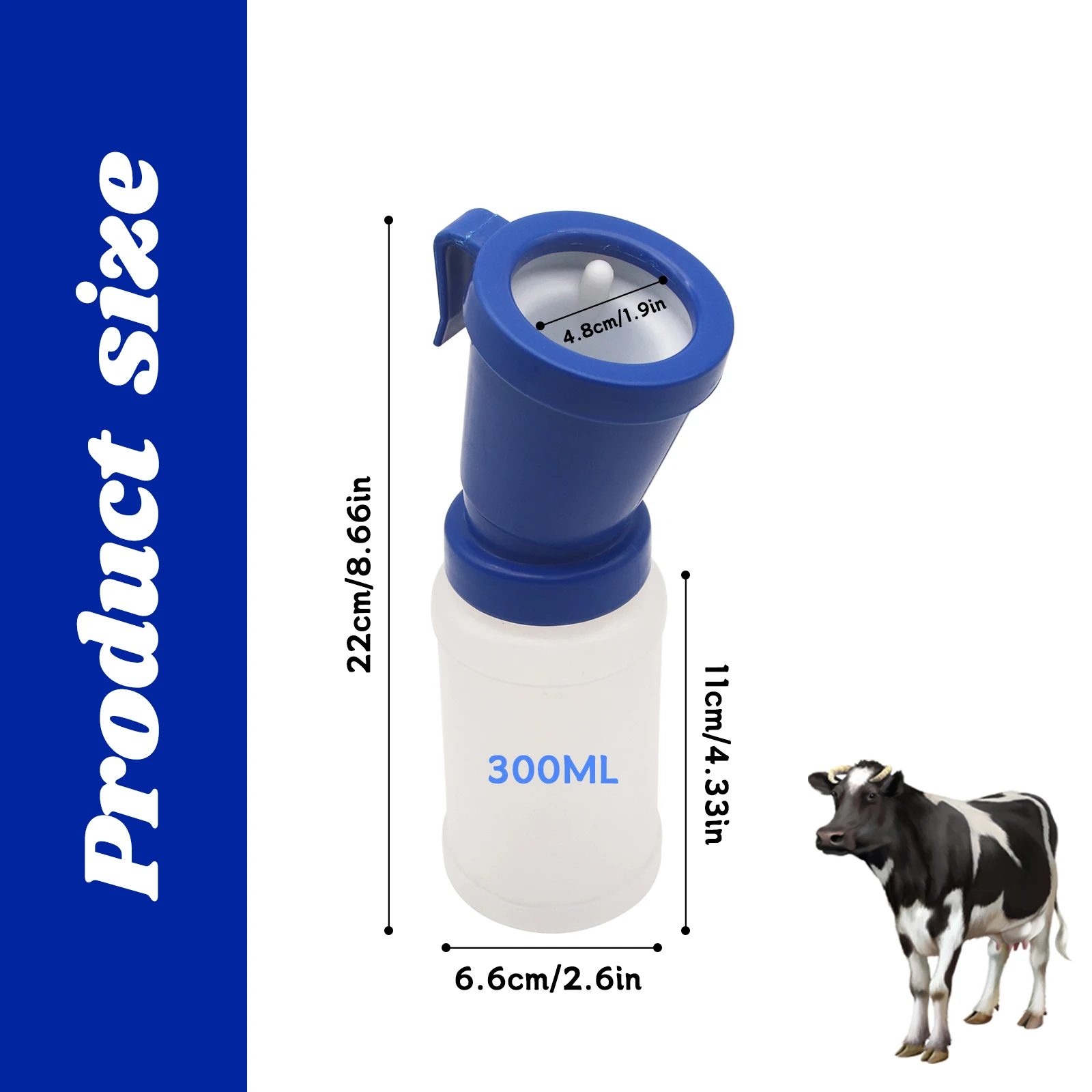 300ML Cow Medicated Bath Cup Cow Teat Dipper Non Reflow Medicine Cups Goat Cow Nipple Cleaning Disinfection Teat Dip Cup