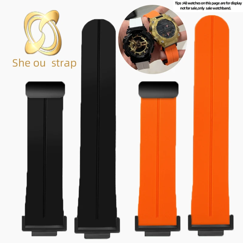 Silicone Folding Watch Strap For Casio G-shock GA110/100/120/700/710 Watchband Modified resin Rubber new Wristband