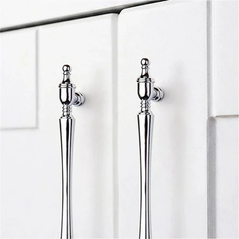 Bright Silver Gold Wardrobe Pull Handle Antique Brass Cabinet Storage Cabinet Handles Single-Hole Drawer Knob Furniture Hardware