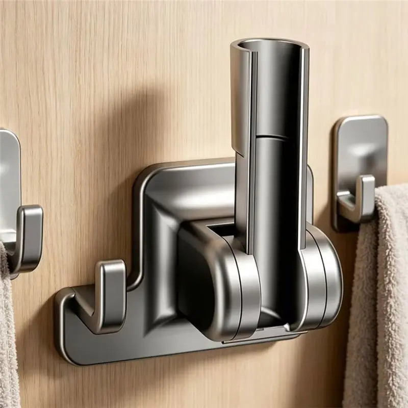 75STO-Drill-Free Large Rotating Shower Head Holder Wide-Angle Adjustable Bracket Self Adhesive Adjustable Shower Holder