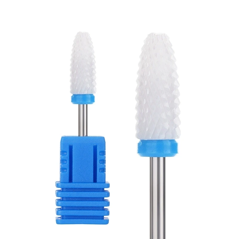 5pcs 3/32 ''Schacht Keramische Nagelboren Maïs Vorm Slijpkop Onderdelen Manicure Polijsten Verwijderen Cuticula Elektrisch slijpen