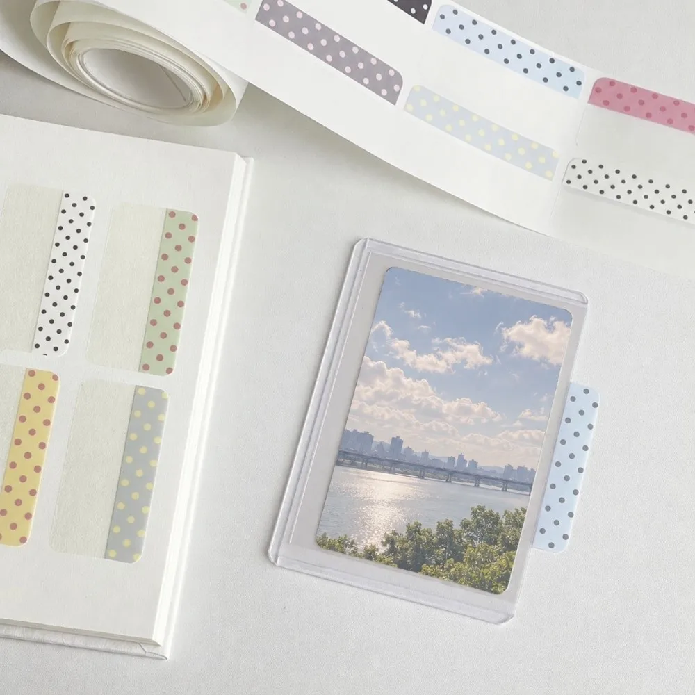 100Pcs/Roll Practical Polka Dot Index Tabs Writable Classification Index Stickers Self Adhesive Page Markers DIY Scrapbooking