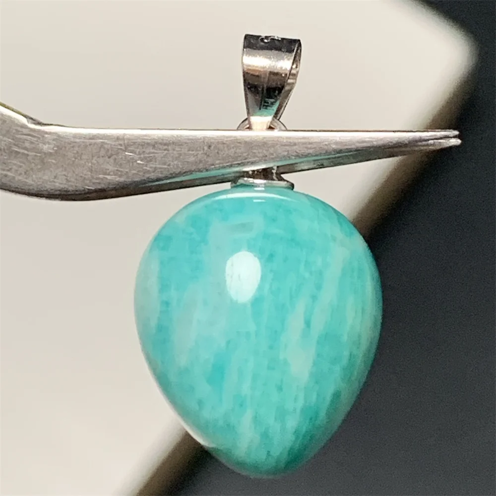 Natural Mint Green Blue Amazonite Necklaces for Women Beans Balls Tear Drop Water Drop Amazonite Pendants NO Chain  Clear Beads