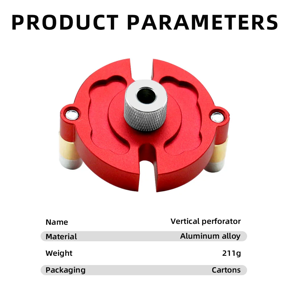 Fast-splicing Dowel Jig Kit W/3-10mm Metal Bushing Aluminum Self-Centering Vertical Hole Jig Drill Guide Locator for Woodworking