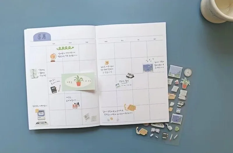 Suatelier 1174 Retro Office Stickers Korea Scrapbooking Hobby Supplies Aesthetic Cute Journaling Stationery Planner Sticker