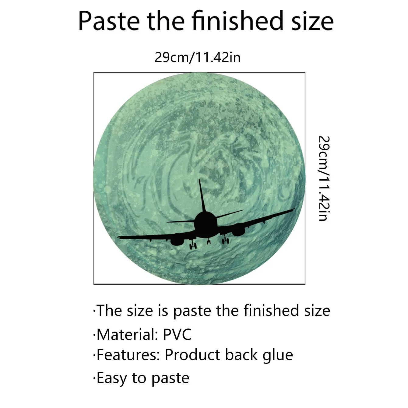 Luminous Aircraft in The Moon Night Sky Fluorescent Decorative Wall Sticker for Bedroom Ceiling