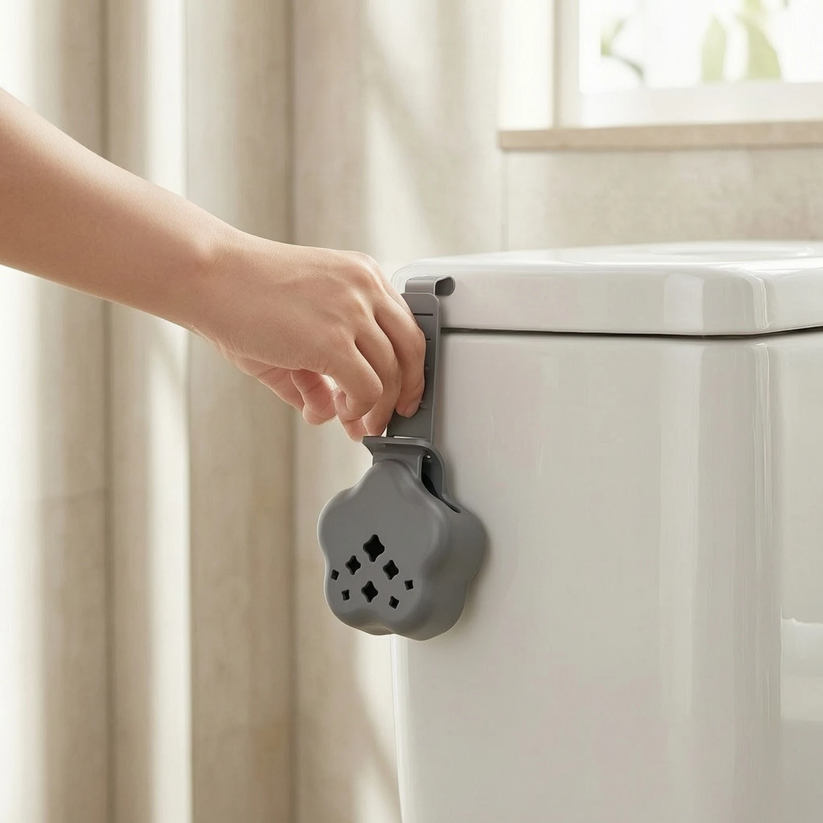 Afbeelding 6: Toilettank-tablethouder Geventileerde toilet-tablethouder met verstelbare haak Eenvoudig te installeren Universele pasvorm